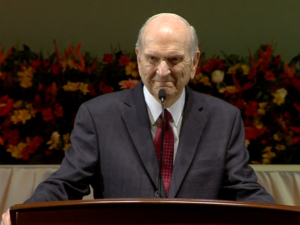 President Nelson at pulpit