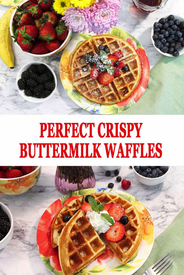 Simple Buttermilk Waffles - The Pioneer Plate