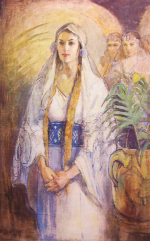 Queen Esther 5"x 7" Canvas Art - Minerva Teichert Art