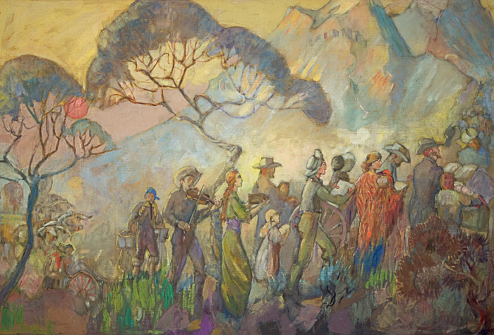 Minerva Teichert Art Get Ye Up into the High Mountain, O Zion,&nbsp;1949, oil on canvas,