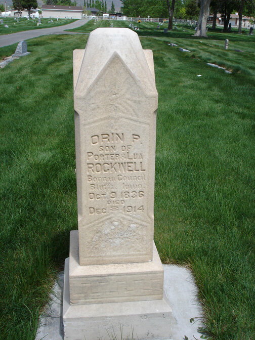 The tombstone of the son of Orin Porter Rockwell.