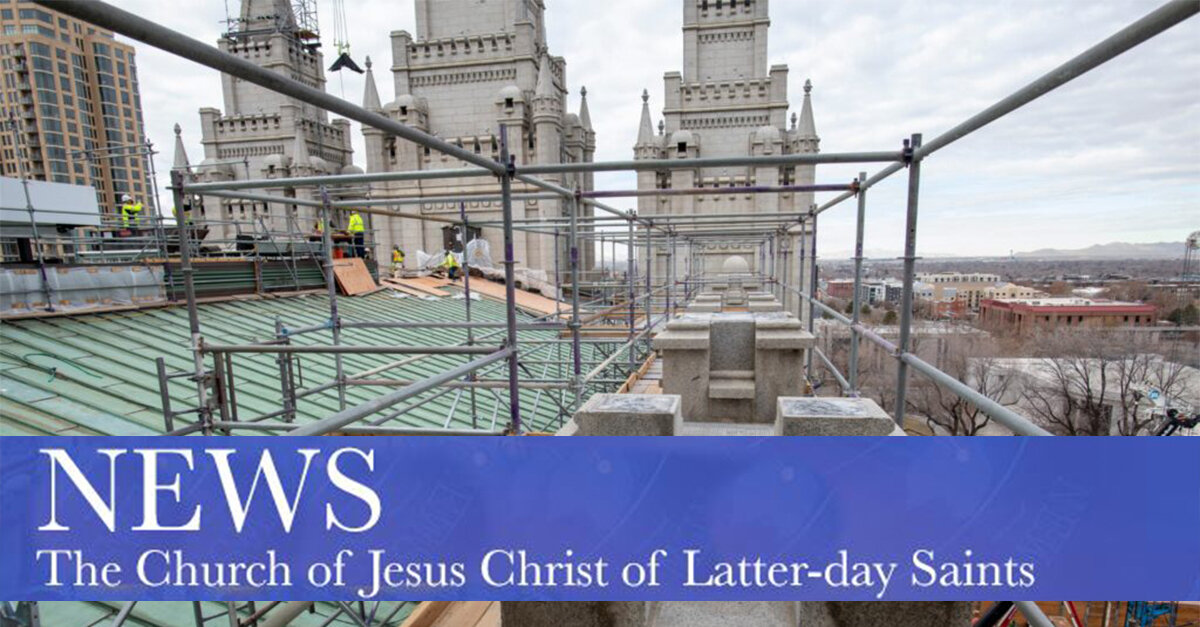 Featured image for “Salt Lake Temple renovation update: Roof upgrades, stone removal and tunnel drilling”