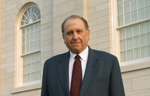 President Monson at the Nauvoo Temple