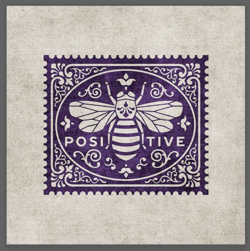 FREE Digital Download, Vintage Lavender Bee Stamp